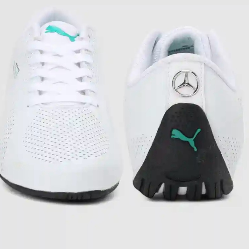 Puma White and Green Athletic Shoes with Premium Design